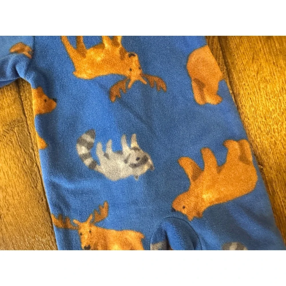 Carters Preemie Baby Boy Sleeper Outfit Romper Fleece Bear Feet Moose Raccoon‎